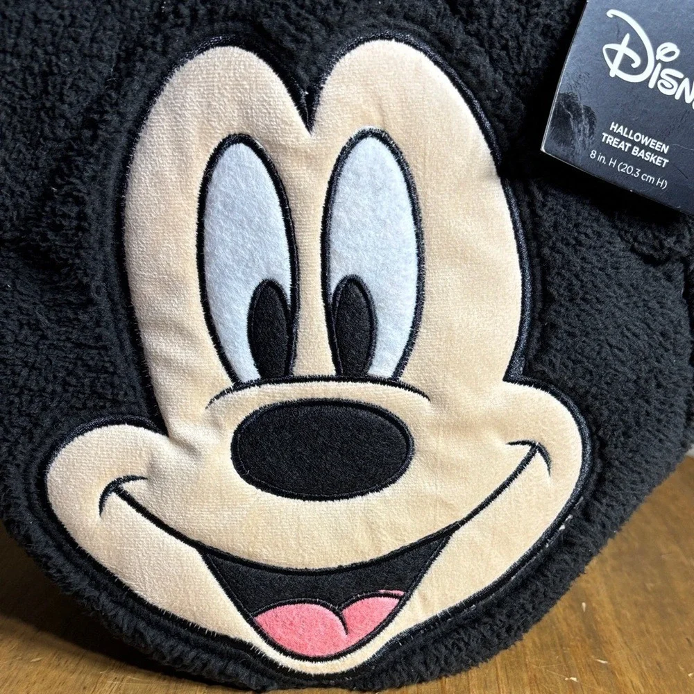 Disney Boys Mickey Mouse‎ Halloween Bag Basket w/orange liner Plush GIFT NEW